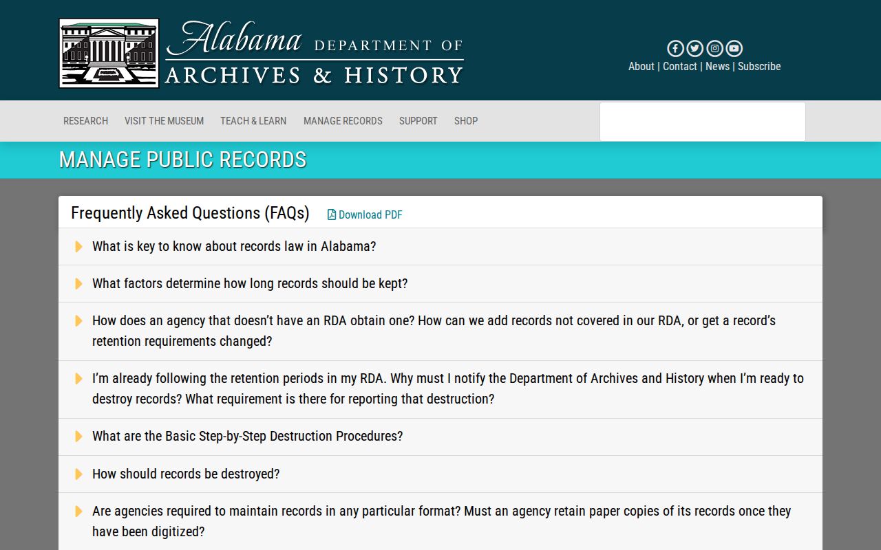 Hoover residents directory Alabama Archives public records explanation