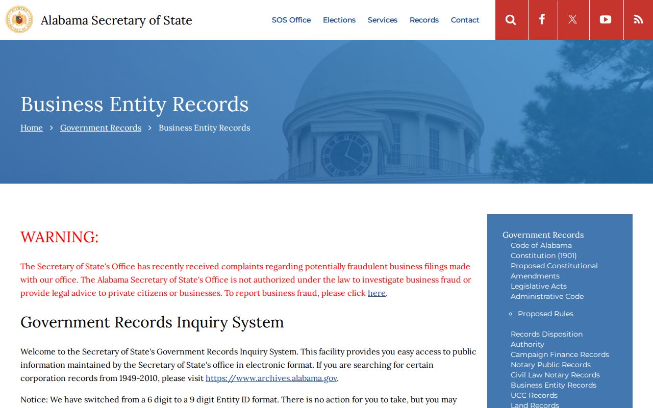 Hoover residents directory Alabama business entity search