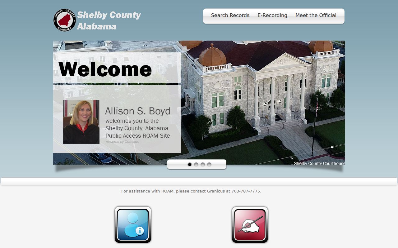 Shelby County ROAM deed search used to trace past owners of Hoover property
